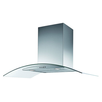 Unbranded 444448742 60cm Built-In Curved Glass Chimney Hood in St/Steel