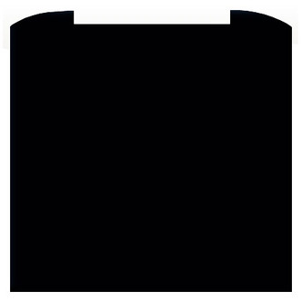 CDA ASG62CBL 60cm Curved Glass Splashback in Black