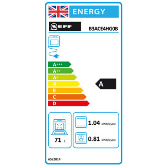 Neff B3ACE4HG0B N50 Built In Electric Single Oven in Black 71L