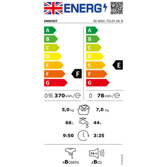 Indesit BIWDIL75125 Integrated Washer Dryer 1200rpm 7kg 5kg F Rated