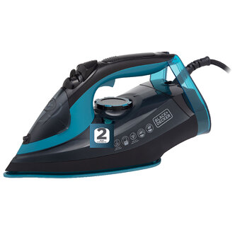 Black+Decker BXIR22004AGB 3000W Linen Care Steam Iron - Black Aqua