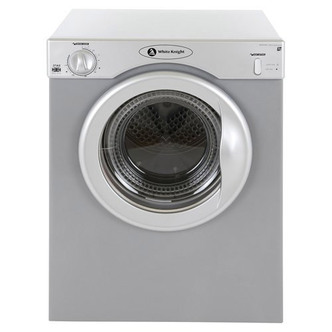 White Knight C37AS 3kg Compact Tumble Dryer in Silver Vented