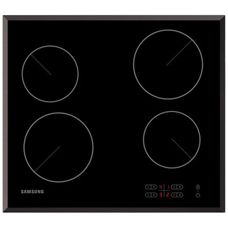 Samsung C61R1AAMST 60cm 4 Zone Ceramic Hob in Black with St/Steel Frame