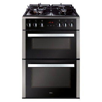 CDA CFG610SS 60cm Gas Cooker in St/Steel Double Oven Wok Burner