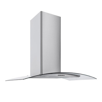 Culina CG60SSPF 60cm Curved Glass Chimney Hood in St Steel 3 Speed Fan