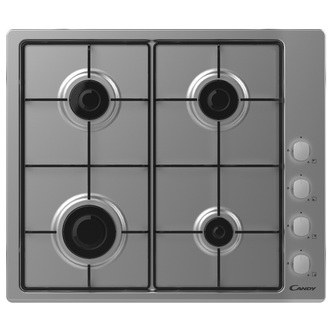 Candy CHW6LX 60cm 4 Burner Gas Hob in Stainless Steel
