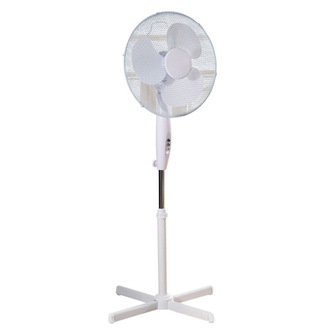 Daewoo COL1642GE 16-Inch Pedestal Fan in White 3 Speed Settings Cross Ba