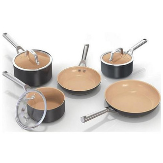 Ninja CW95000UK Ceramic Coated Cookware 5-Piece Set in Apricot & Grey
