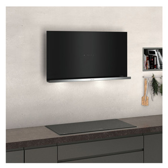 Neff D95FRM1S0B 90cm Creative Chimney Hood in Black Glass