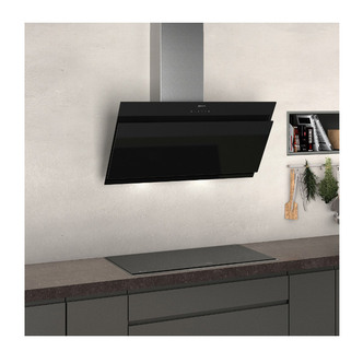 Neff D95IHM1S0B 90cm Angled Cooker Hood in St Steel Black Glass
