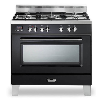 DeLonghi DVRS906DFBL Vintage 90cm Single Cavity Dual Fuel Range Cooker Black