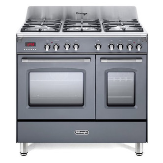 DeLonghi DVTR906DFSLA 90cm Vintage Twin Cavity Dual Fuel Range Cooker Slate