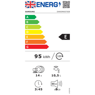 Samsung DW60M6070IB 60cm Fully Integrated Dishwasher 14 Place E Rated