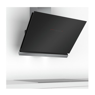 Bosch DWK98PR60B Serie 8 90cm H C Angled Chimney Hood in Black Glass