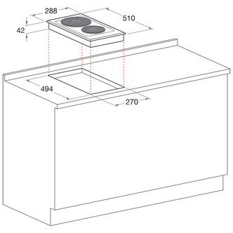 Hotpoint E320SKIX 30cm 2 Zone Sealed Plate Domino Hob in St Steel