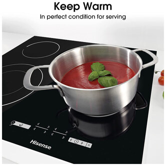 Hisense E6432C 60cm 4 Zone Ceramic Hob in Black Double Ring Zone
