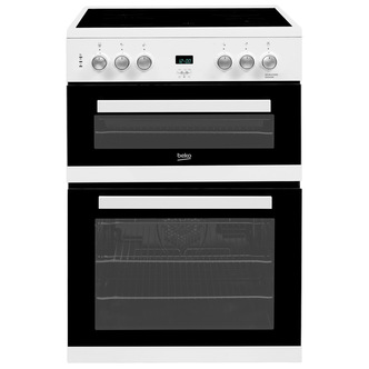 Beko EDC633W 60cm Double Oven Electric Cooker in White Ceramic Hob