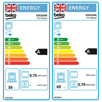 Beko EDC634K 60cm Double Oven Electric Cooker in Black Ceramic Hob