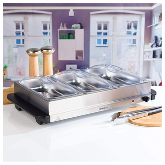 Progress EK3665P Buffet Server in Stainless Steel 3 x 2 5L Pans