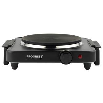 Progress EK4353P Single Electric Hot Plate in Black - 1500W