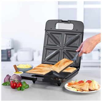 Progress EK4424P 4 Portion Family Toastie Snack Maker Black