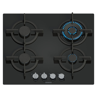 Siemens EP6A6HI10 IQ500 60cm 4 Burner Gas Hob in Black Glass Wok Burner