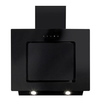 CDA EVA60BL 60cm Angled Chimney Hood in Black 3 Speed Fan