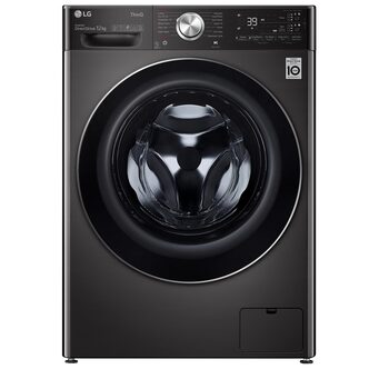 LG F4V1112BTSA Washing Machine in Black Steel 1400rpm 12kg A Rated