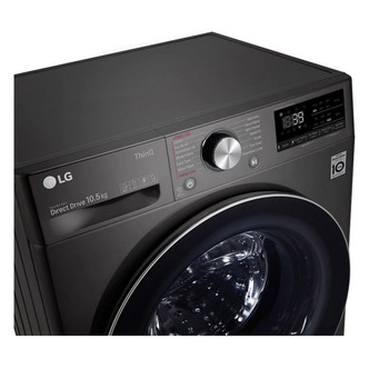 LG F4V910BTSE Washing Machine in Black Steel 1400rpm 10 5kg A Rated
