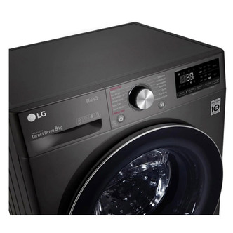 LG F6V1009BTSE Washing Machine in Black Steel 1600rpm 9kg A Rated
