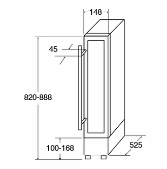CDA FWC153SS 15cm Freestanding Wine Cooler in St Steel 7 Bottle