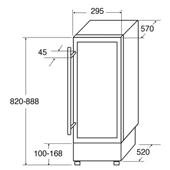 CDA FWC304SS 30cm Freestanding Wine Cooler in St Steel 20 Bottle