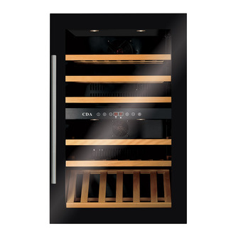 CDA FWV902BL 60cm Integrated Dual Zone Wine Cooler Black 57 Bottle