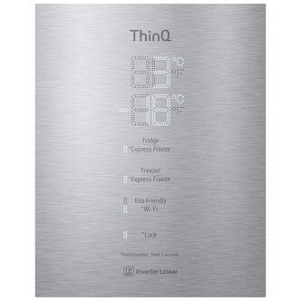 LG GBB92STACP 60cm Frost Free Fridge Freezer St Steel 2 03m C Rated