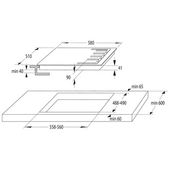 Hisense GM642XSUK 60cm 4 Burner Gas Hob in Stainless Steel