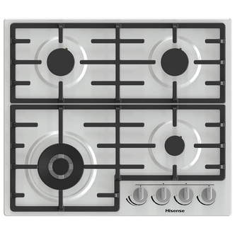 Hisense GM663XBUK 60cm 4 Burner Gas Hob in Stainless Steel Wok Burner