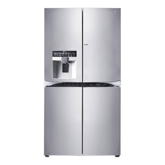 LG GMJ916NSHV 4 Door Fridge Freezer in Premium Steel Ice + Water A+