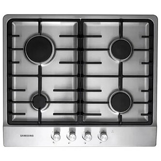 Samsung GN641FFXD 60cm 4 Burner Gas Hob in Stainless Steel Cast Iron Pan