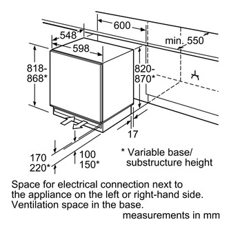 Bosch GUD15AFF0G Serie 6 60cm Built Under Integrated Freezer 0 82m F 9