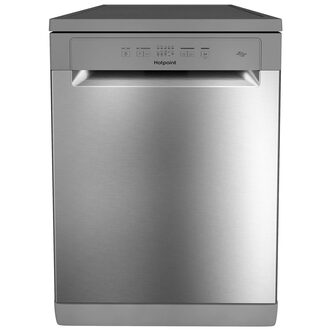 Hotpoint H2FHL626X 60cm Dishwasher in Silver 14 Place Setting E Rated