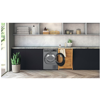 Hotpoint H8D94SBUK 9kg Heat Pump Condenser Dryer in Silver A Rated