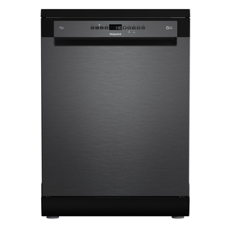 Hotpoint H8FHP51BSUK 60cm Dishwasher in Black Steel Place Setting B Rated