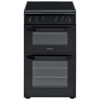 Hotpoint HD5V92KCB 50cm Twin Cavity Electric Cooker in Black Ceramic Hob