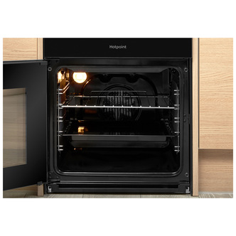 Hotpoint HD5V92KCB 50cm Twin Cavity Electric Cooker in Black Ceramic H