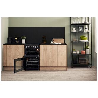 Hotpoint HD5V93CCB 50cm Double Oven Electric Cooker in Black Ceramic H
