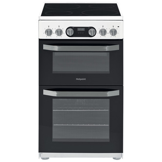 Hotpoint HD5V93CCW 50cm Double Oven Electric Cooker in White Ceramic Hob