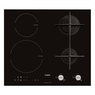 AEG HD634170NB 60cm Built In Gas & Induction Mixed Hob in Black