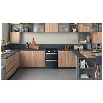 Hotpoint HDT67I9HM2C 60cm Double Oven Electric Cooker in Black Inducti