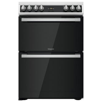 Hotpoint HDT67V9H2CW 60cm Double Oven Electric Cooker in White Ceramic Hob