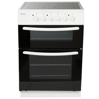 Haden HE60DOMW 60cm Double Oven Electric Cooker in White Ceramic